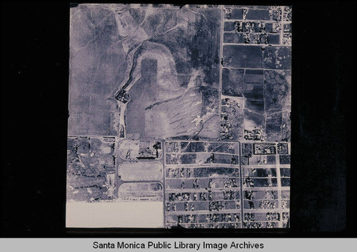 Aerial Survey of the City of Santa Monica west to southeast from Pico to Centinela with the Municipal Golf Course in the lower left corner and Clover Field censored with a white square (Job #7255-32) flown at scale 1:480 ft. on July 18, 1941