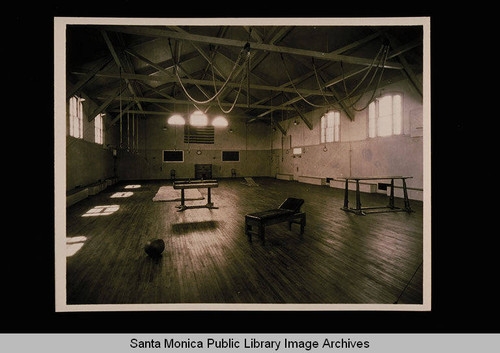 Interior of the Lincoln Junior High School gym, Santa Monica, Calif