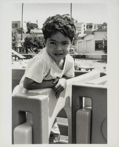 Boy on the playground, John Adams School, Santa Monica, Calif