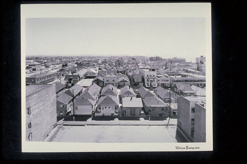 View from the Telephone Company, Neilson Way on the left, Marine Place and Pier Avenue in foreground (Ocean Park Redevelopment Project)