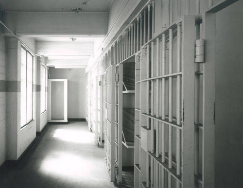 Interior of the Santa Monica City Hall Jail Wing designed by architects Joseph M. Estep and Donald B. Parkinson built with PWA funds in 1938-1939