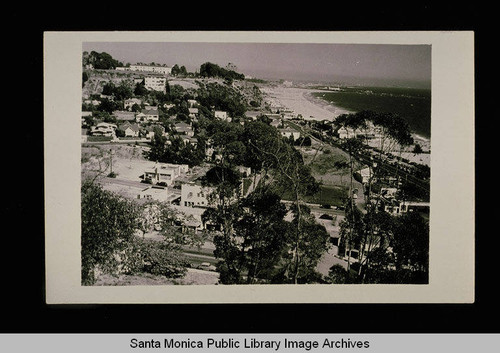 Postcard view of Santa Monica Canyon looking south