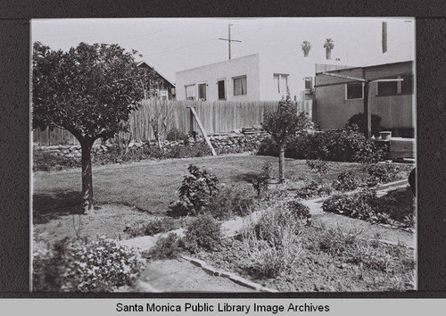 Backyard of a house on Colorado Avenue near Third Street, Santa Monica, Calif