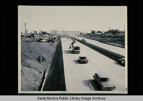 Opening of the Interstate 10 freeway into Santa Monica on January 5, 1966