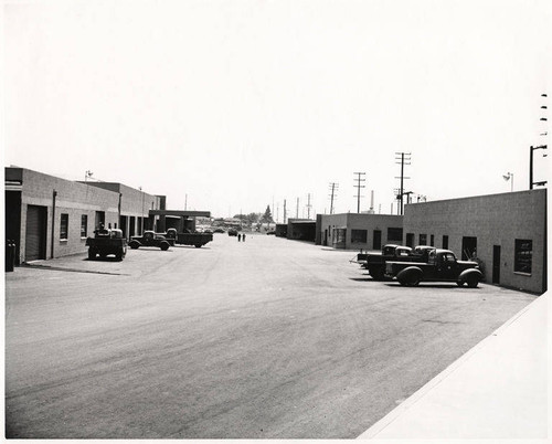 Trucks parked in the Santa Monica City Yards