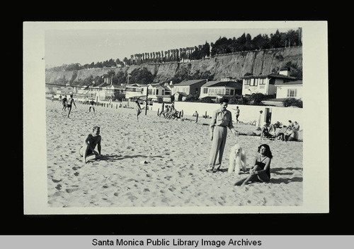 Looking at Palisades Park from Santa Monica Beach