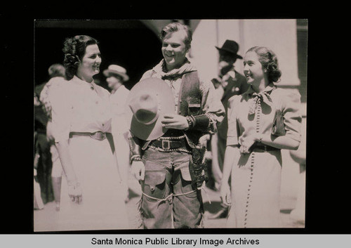 Virginia Tyler, William S, Hart Jr. and Carolyn Bartlett (left to right) in front of Santa Monica City Hall