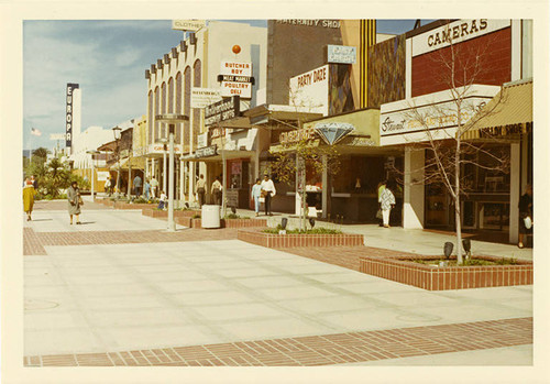 East side of Third Street Mall (1200 block) looking north from Arizona Ave. on February 14, 1970