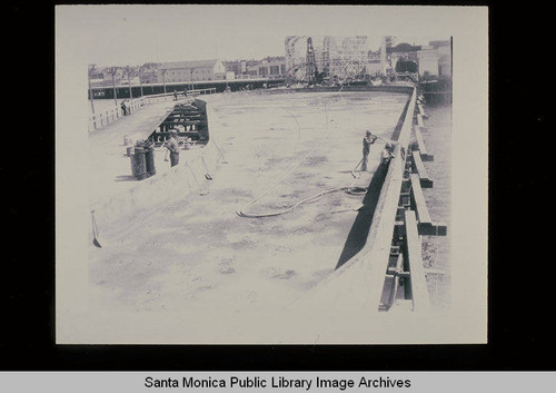 Construction of the Ocean Park Pier, Santa Monica, Calif