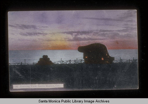 Cannon in Palisades Park at sunset, Santa Monica, Calif