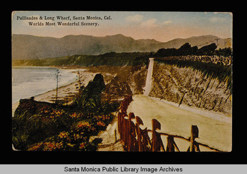 Palisades Park looking north toward the Long Wharf, Santa Monica, Calif