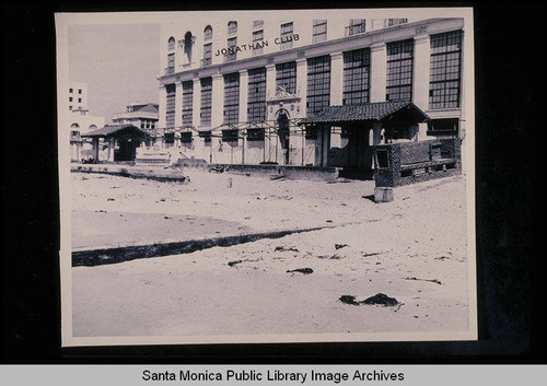Santa Monica tide studies from the Jonathan Club looking north photographed from the southeast wall of the Kenter Canyon storm drain outlet at the foot of Pico Blvd. with tide 1.7 feet at 11:27 AM on September 21, 1938