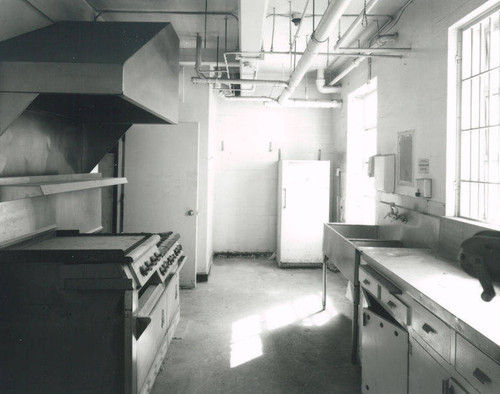 Interior of the Santa Monica City Hall Jail kitchen designed by architects Joseph M. Estep and Donald B. Parkinson built with PWA funds in 1938-1939