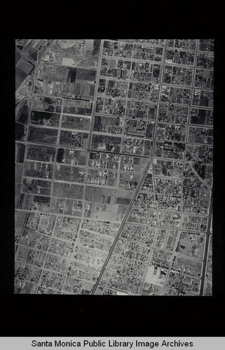 Aerial Survey of the City of Santa Monica north to south (north on right side of the image) Arizona Avenue to Broadway (Broadway becomes Ohio at fork) (Job#C235-G5) flown in June 1928