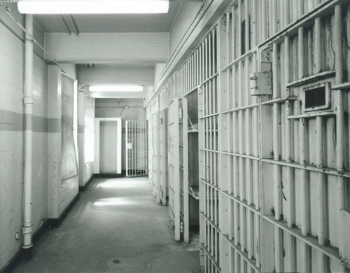 Interior of the Santa Monica City Hall Jail Wing designed by architects Joseph M. Estep and Donald B. Parkinson built with PWA funds in 1938-1939