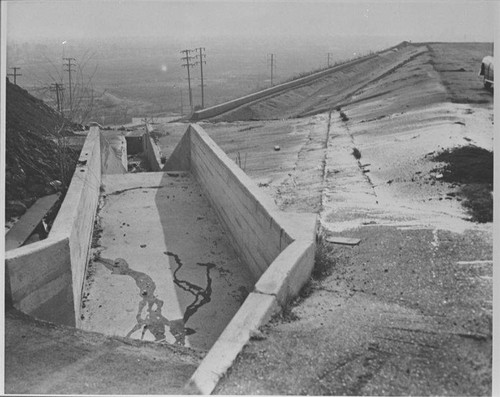 Santa Monica Municipal Airport drainage project repairing storm damage, December 5, 1953