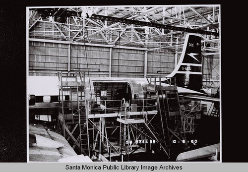 DC-7 rear cargo door, Douglas Aircraft Company Santa Monica plant, October 10, 1960