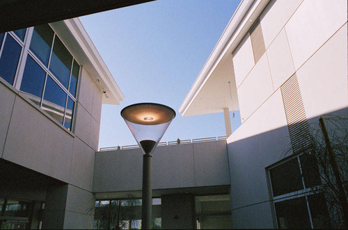 Courtyard lamp at the new Main Library designed by Architects Moore, Ruble, Yudell opened at 601 Santa Monica Blvd., January 7, 2006