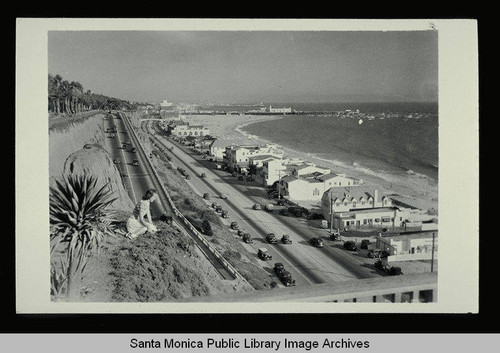 Coast Highway and the California Incline looking at the Gold Coast and the Santa Monica Pier