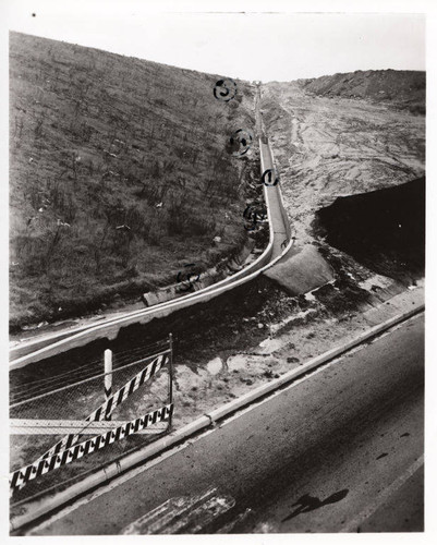 Santa Monica Municipal Airport drainage project repairing storm damage, January 19, 1953