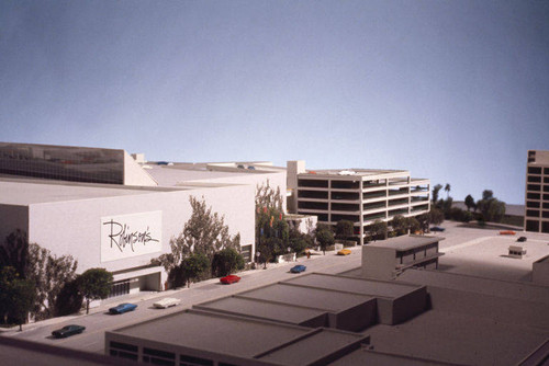 Model for Santa Monica Place (originally called Colorado Place) designed by Architect Frank O. Gehry