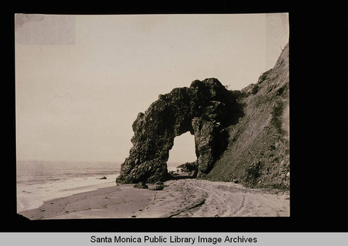 Arch Rock and the stage road near Topanga Canyon