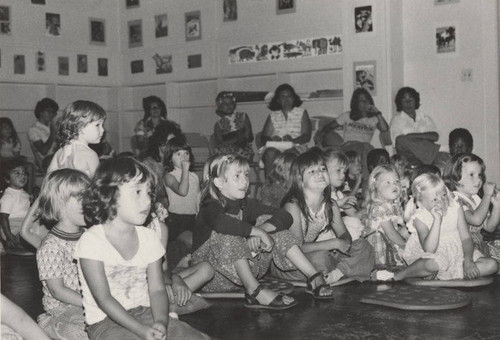 Children listening to Twilight Story Time at the Ocean Park Branch Library in Santa Monica