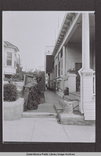 Side yard porch of 1557 Second Street, Santa Monica, Calif