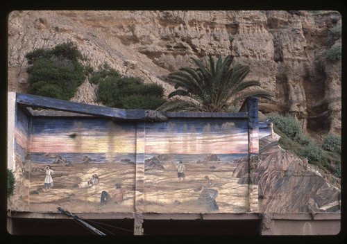 Murals painted on the "Sorrento Ruins" (Gables Hotel) Pacific Coast Highway, Santa Monica, Calif