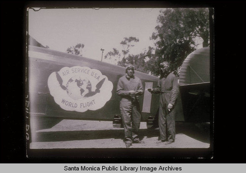 Preparations for the start of the 'Round-the-World-Flight' by Douglas Aircraft Company with the Douglas World Cruiser at Clover Field, Santa Monica, 1924