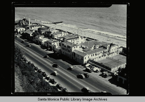 Private homes on the beach along Pacific Coast Highway in Santa Monica