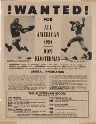 Wanted for all American, Don Klosterman, 1951