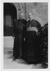 Joseph Sullivan, S.J., and Bishop John Cantwell at Loyola College of Los Angeles