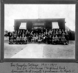 Los Angeles College Jesuit faculty and students