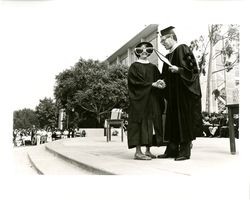 Student receiving diploma at Loyola Marymount University commencement, 1979