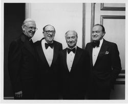 Charles Casassa, S.J., Rabbi Edgar Magnin, Martin Gang, and Bob Hope at Hebrew Union College Martin Gang dinner