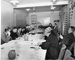 Andy Boss, S.J., and William McIntosh, S.J., at lecture