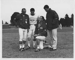 Coach Jim Brownfield with Tom Richards and players