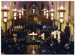 Thomas O'Malley reading in Sacred Heart Chapel