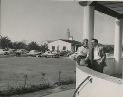 Students on Sullivan Hall balcony