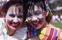LMU Special Games, girls with clown face paint