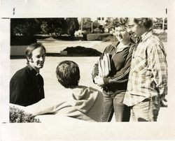 Randall Roche, S.J., and students