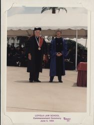 President Thomas O'Malley S.J., and Dean Gerald Mclaughlin at Loyola Law School graduation commencement 1994