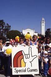 LMU Special Games, holding Special Games banner