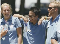 Three students at event