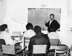 Chicano Studies professor teaching in class