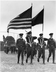 AFROTC marching with United States flag