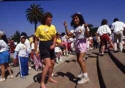 LMU Special Games, dancing on steps by Sunken Garden