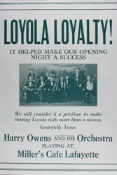 Loyolan advertisement: Harry Owens and His Orchestra, December 17, 1925