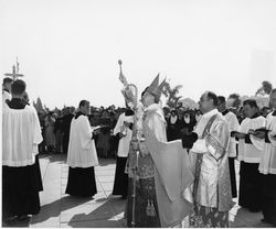 Cardinal McIntyre blessing Sacred Heart Chapel